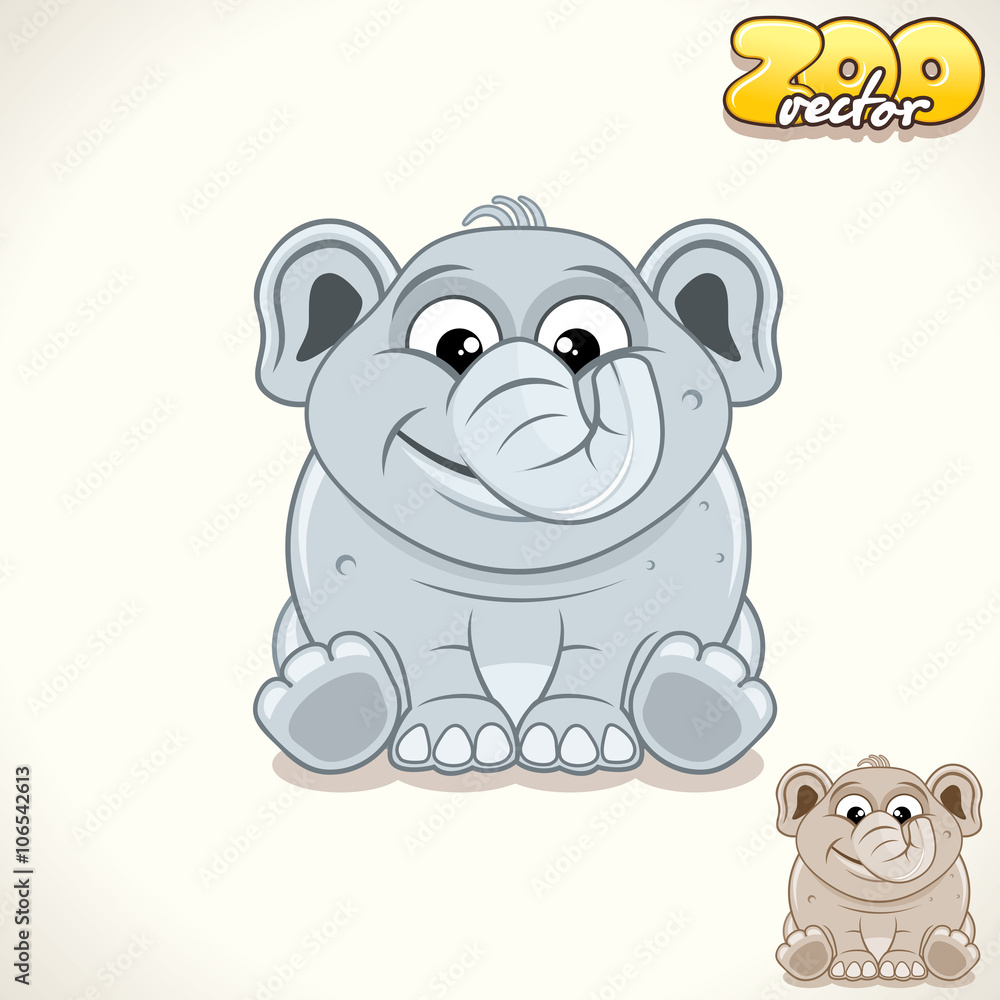 Fototapeta premium Cartoon Elephant. Vector Character