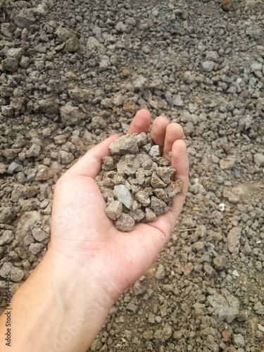 soil on man hand