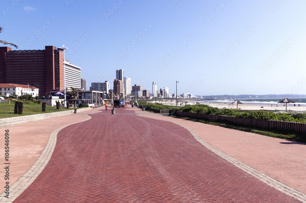 Clean Empty Pedestrian Walkway at Durban Beachfront