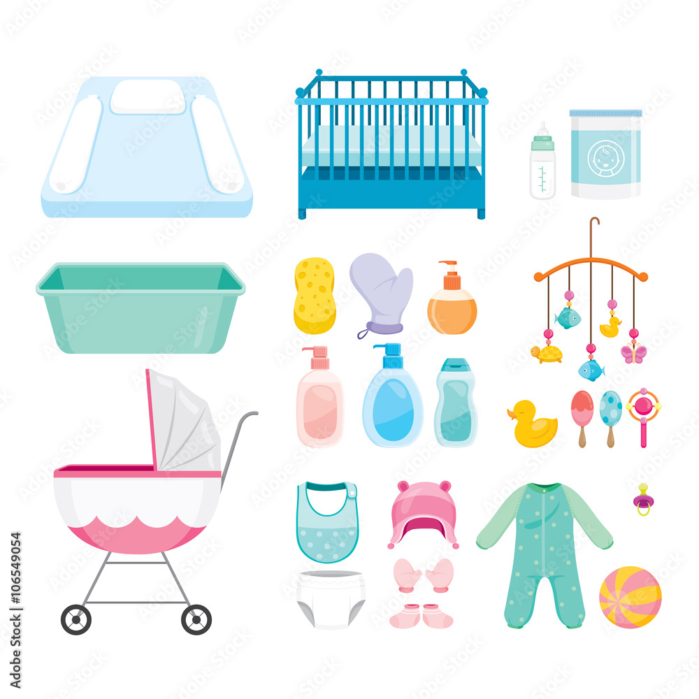 Baby Icons Set, Baby, Icons, Accessories, Objects, Infant Baby Icons Set, Baby, Icons, Accessories, Objects, Infant