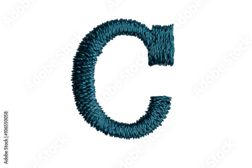 Embroidery Designs alphabet C isolate on white background