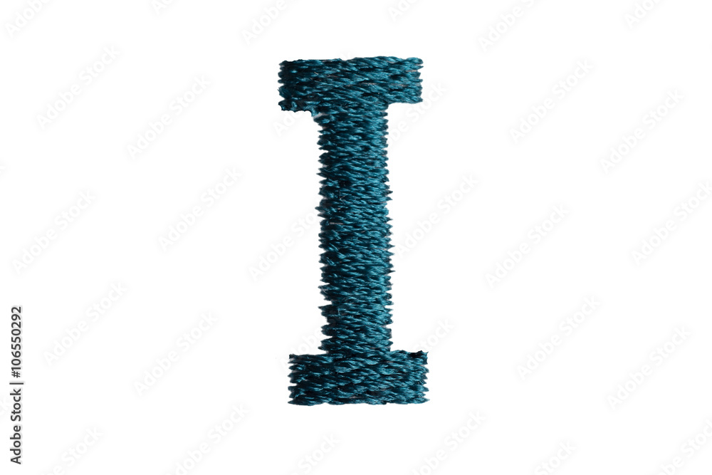 Embroidery Designs alphabet I isolate on white background Embroidery Designs alphabet I isolate on white background