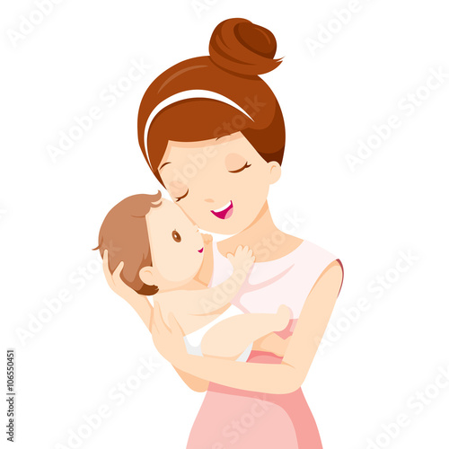 Baby In A Tender Embrace Of Mother, Mother’s day, Mother, Baby, Infant, Motherhood, Love, Innocence