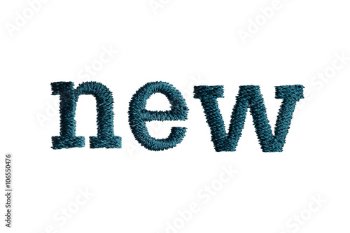 Wallpaper Mural thread embroidery word new isolate on white background Torontodigital.ca