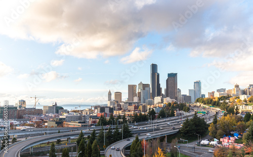 cityscape and skyline of seattle © zhu difeng