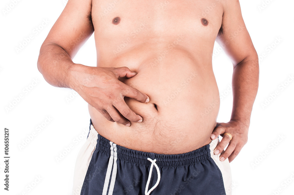 Naklejka premium body man fat belly