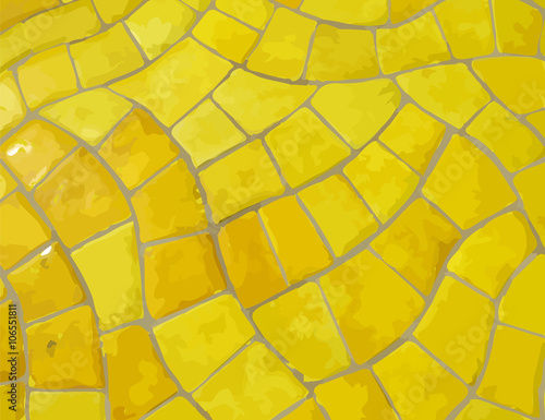 Glazed yellow stone vector mosaic texture