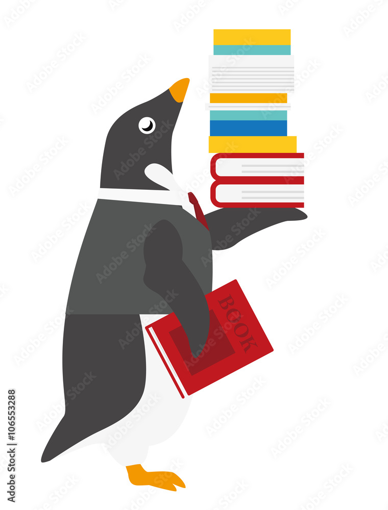 Naklejka premium アデリーペンギン 書店