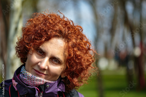 Redhead lady outdoor