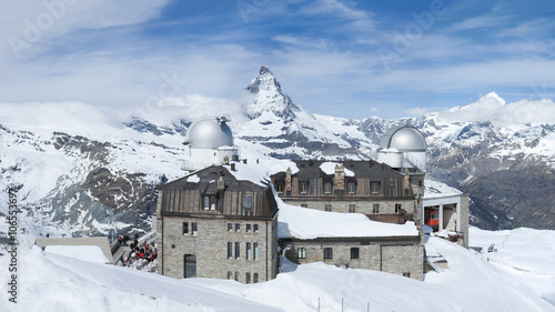 Panorama view of Mountain Matterhorn from Gornergrat View platform, Swiss