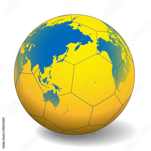 handball and world map, vector illustration