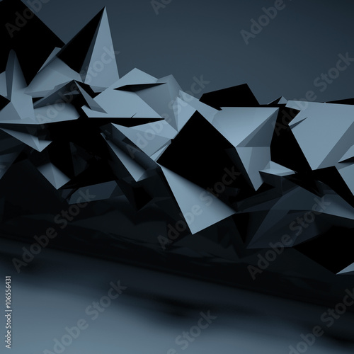 Abstract dark blue digital polygonal background