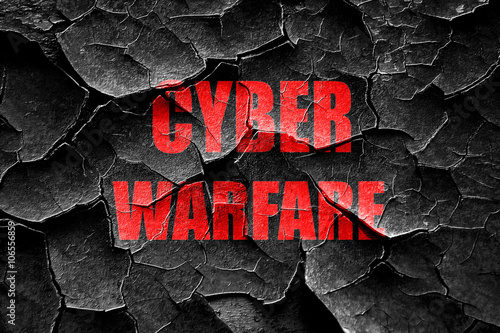 Fotografija Grunge cracked Cyber warfare background