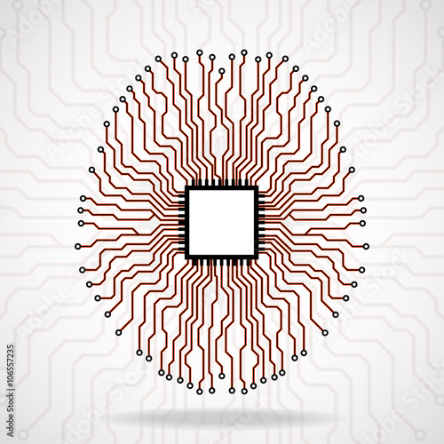Brain. Cpu. Circuit board