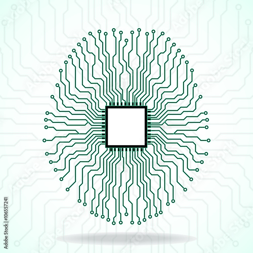 Brain. Cpu. Circuit board
