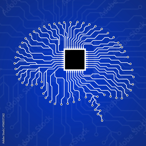 Brain. Cpu. Circuit board