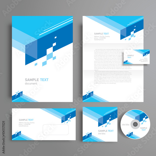 corporate identity template design geometric abstract