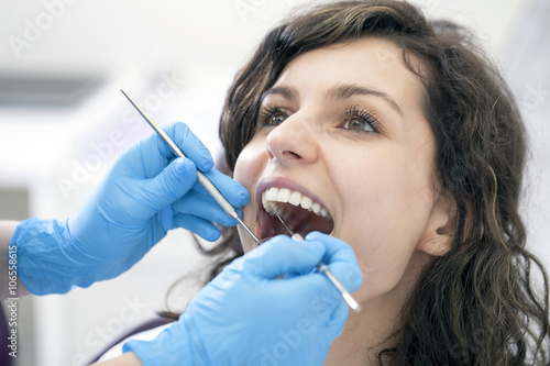 Beautiful patient in the dental chair