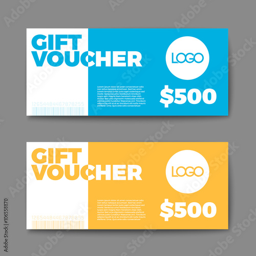 Set of gift (discount) voucher cards photo