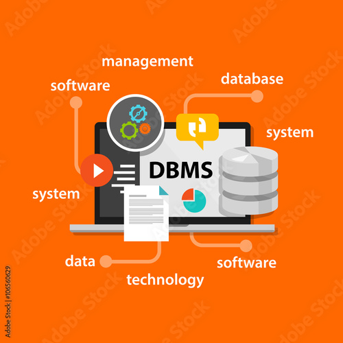 dbms database management system computer data symbol vector illustration concept