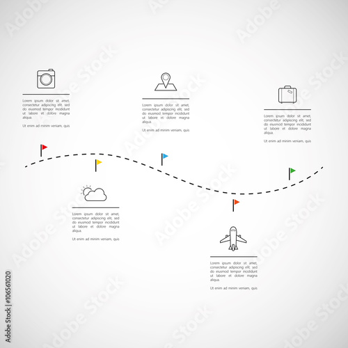 Journey - infographic template with anchor points