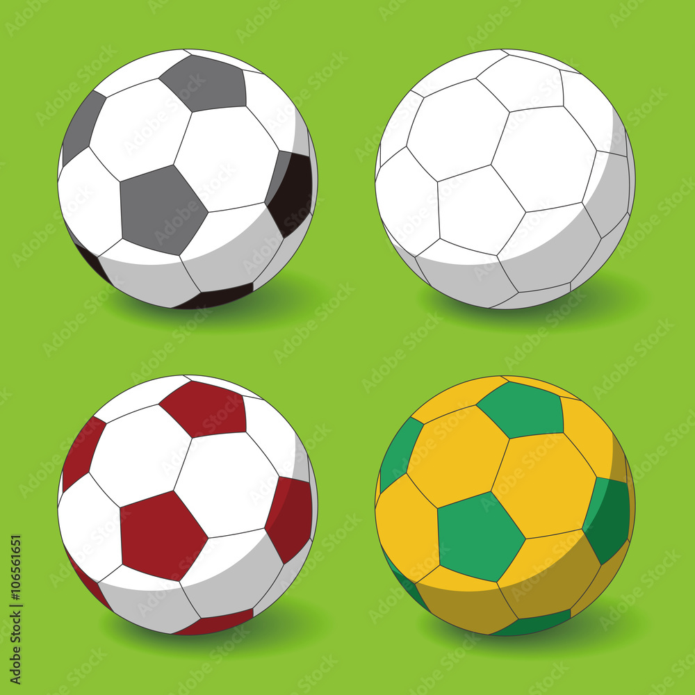 Obraz premium soccer ball on the ground, vector illustration
