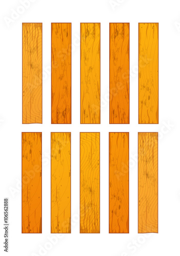 Ten realistic different wooden boards isolated on white