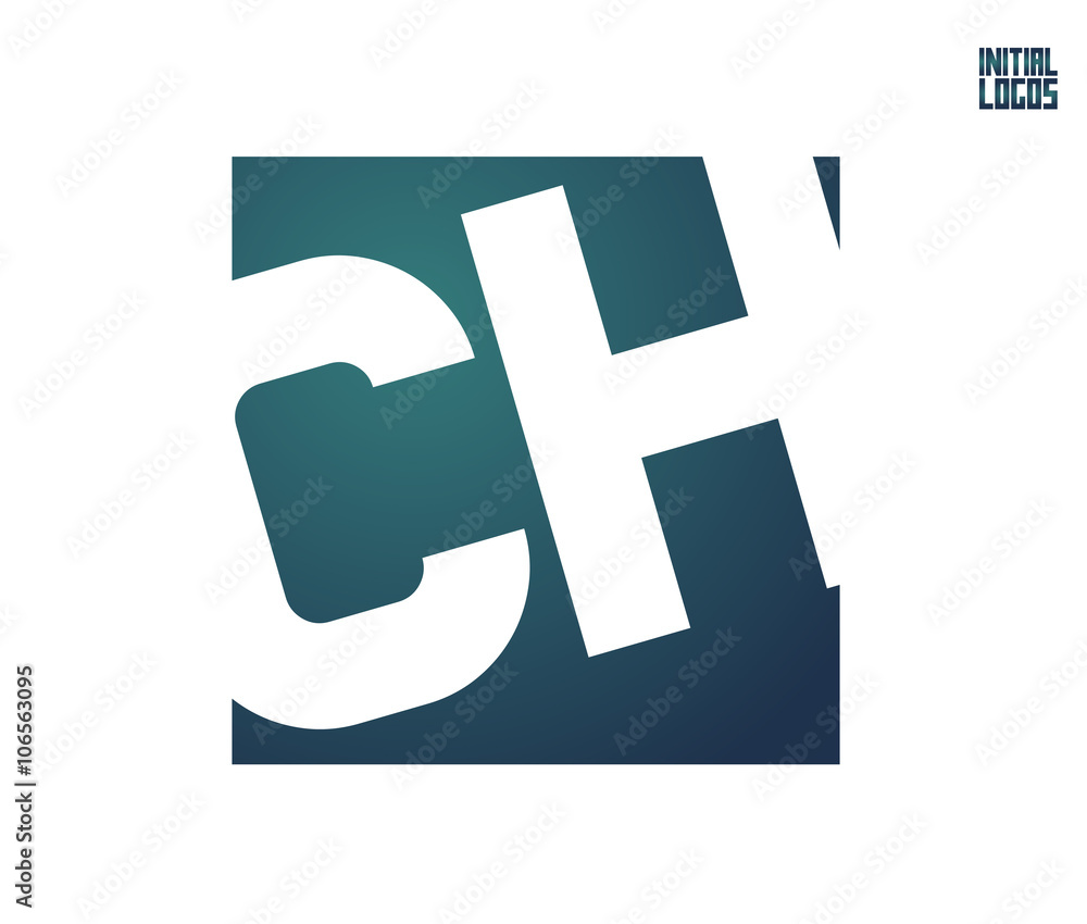 Fototapeta premium CH Initial Logo for your startup venture