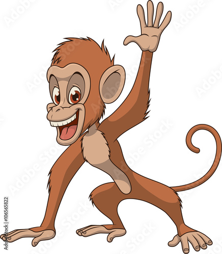 Funny monkey with banana