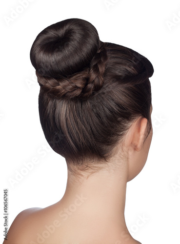 hairstyle bun isolated on white background