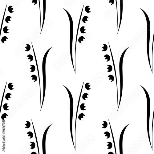 Seamless floral vector pattern.Symmetrical black and white background with flowers. Decorative repeating ornament, Series of Floral and Decorative Seamless Pattern.