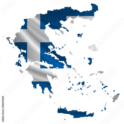 ギリシャ　 国旗　地図　アイコン