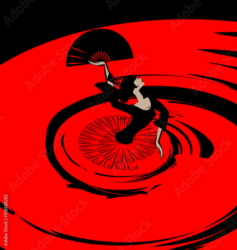abstract image of flamenco with fan