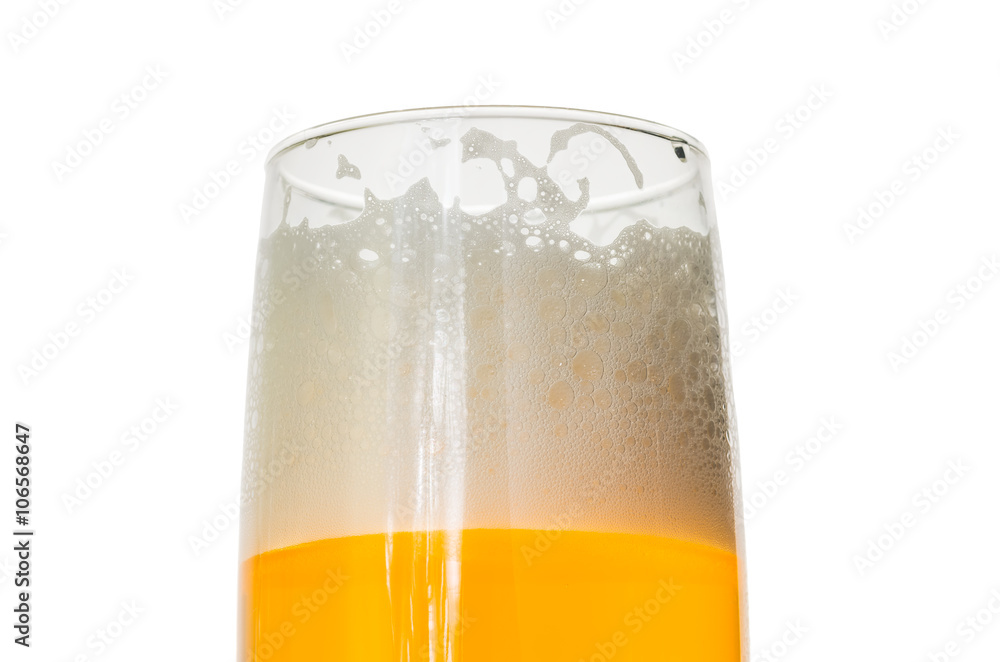 Beer foam in a glass