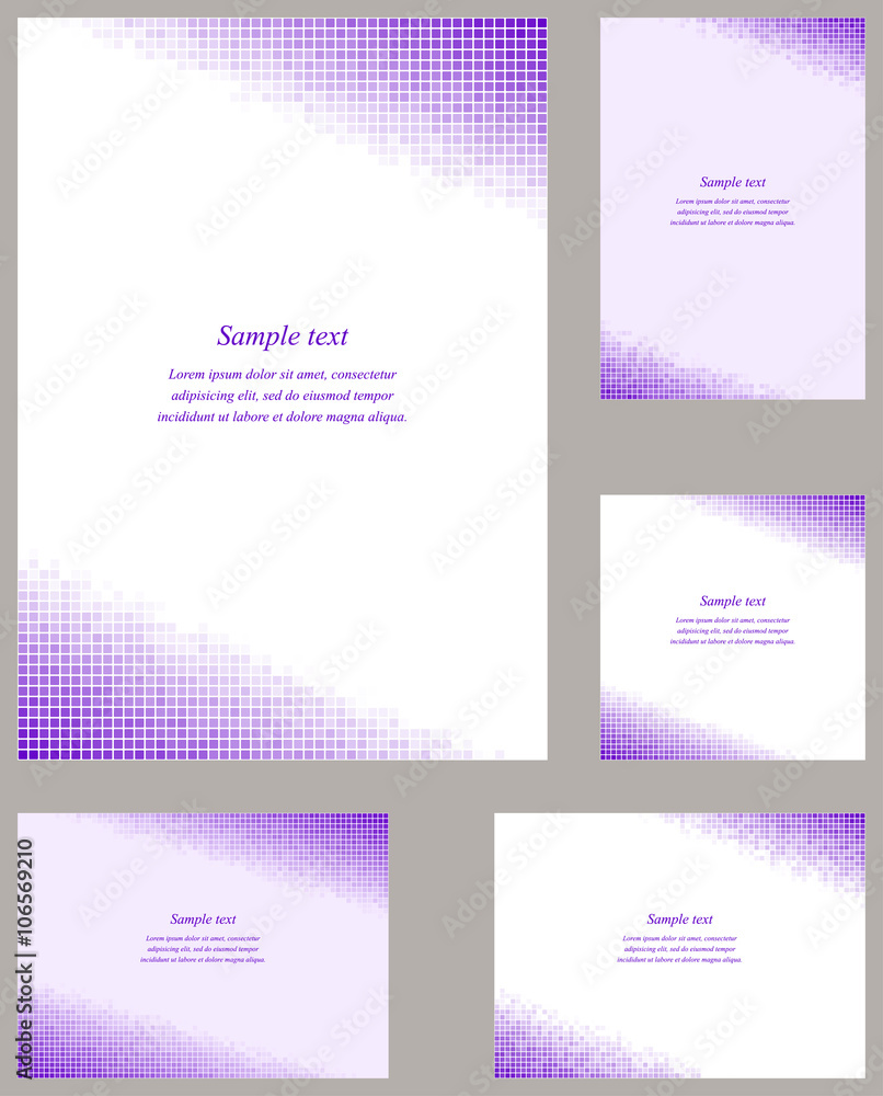 Purple mosaic page corner design templates 