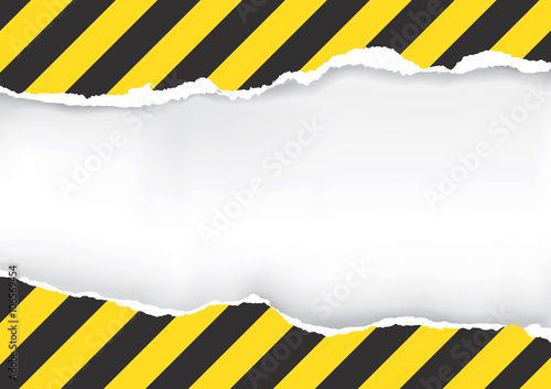 Ripped Paper With Construction Sign.
Illustration of ripped paper with construction sign with place for your image or text. Vector available. 

