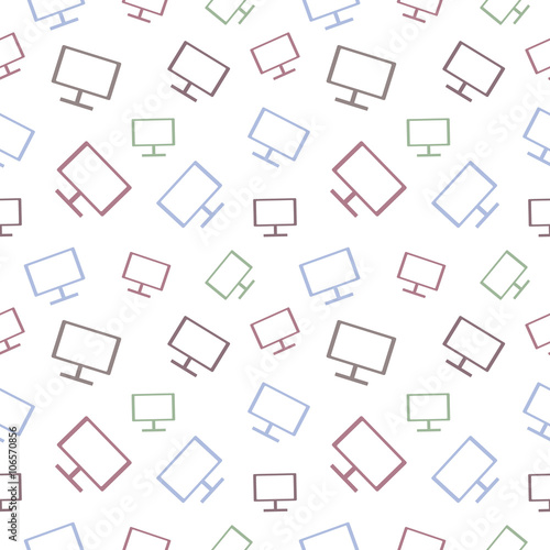 Vector seamless pattern with monitors. Series of Technology Backgrounds.