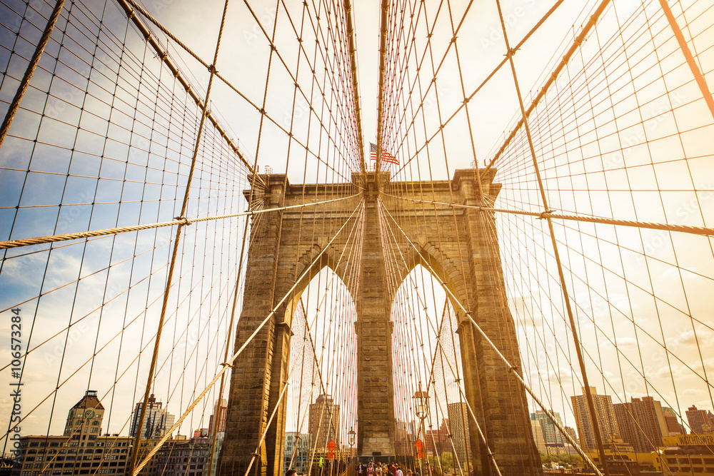 Obraz premium Brooklyn Bridge and Manhattan skyline