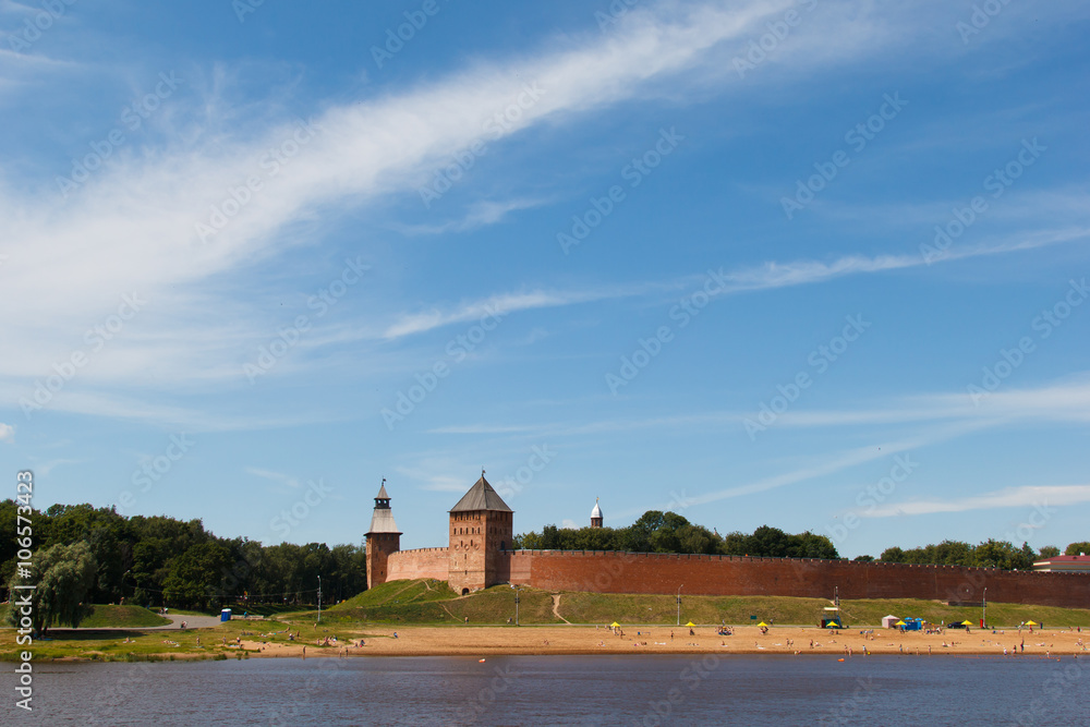 Novgorod Kremlin - the fortress of Great Novgorod. Citadel is situated on the Volkhov river. Monument of architecture of Federal importance, included in the world heritage list of UNESCO. 