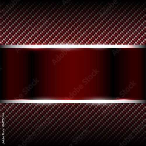 Red carbon background with banner