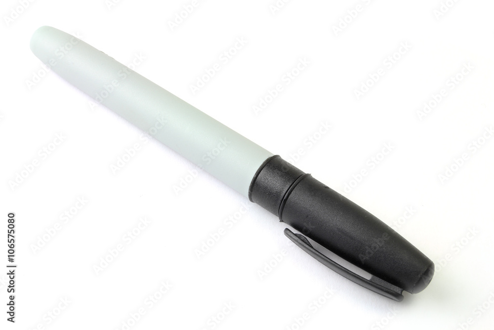 Black marker pen for flipchart or whiteboard cap off Black marker pen for flipchart or whiteboard cap off