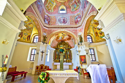 Historic church altar view in Krizevci