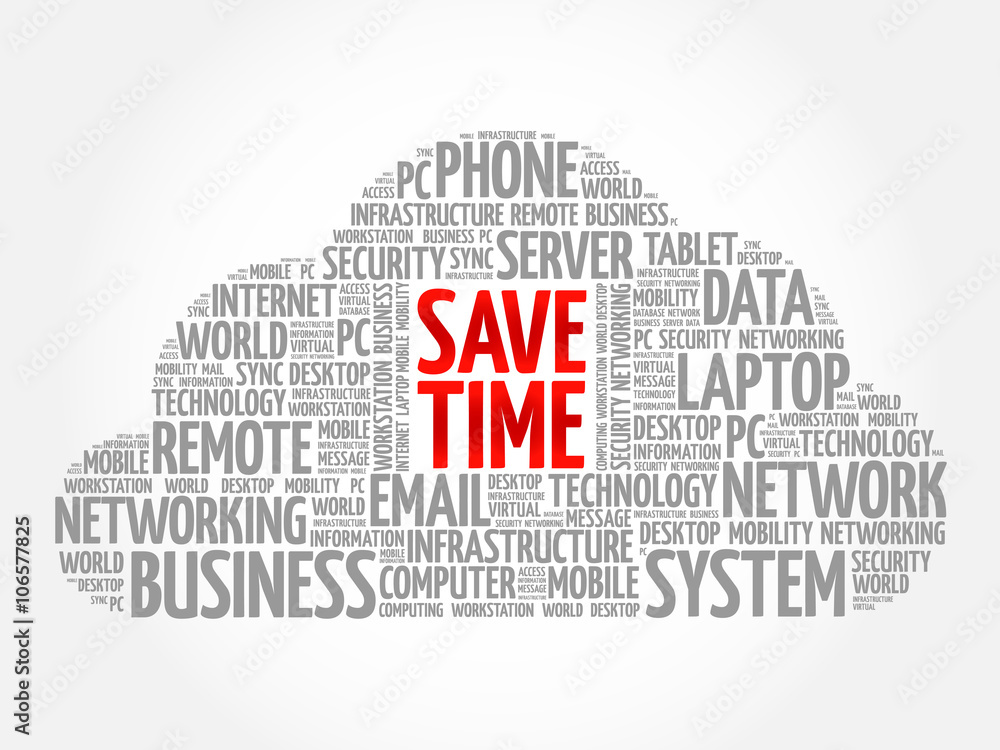 Obraz premium Save Time word cloud concept