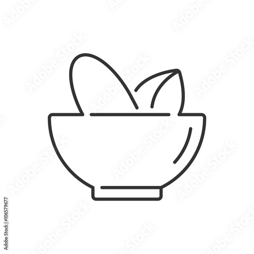 Line Icon Style, Mortar and pestle pharmacy icon