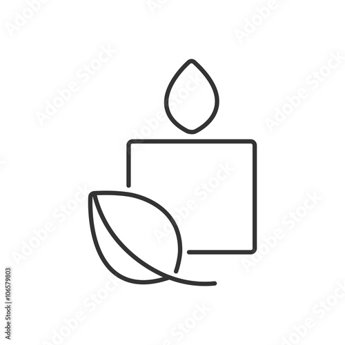 Line Icon Style, herbal with candles icon