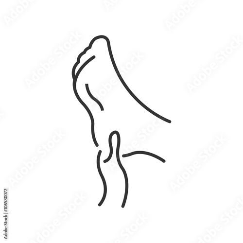 Line Icon Style, massaging gout feet icon