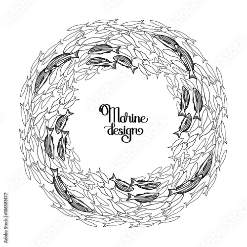 Canvas Print Ocean fish wreath
