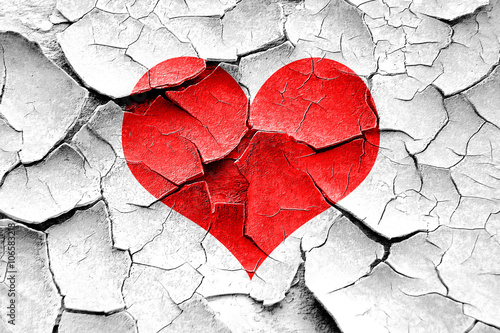 Grunge cracked Hearts card background