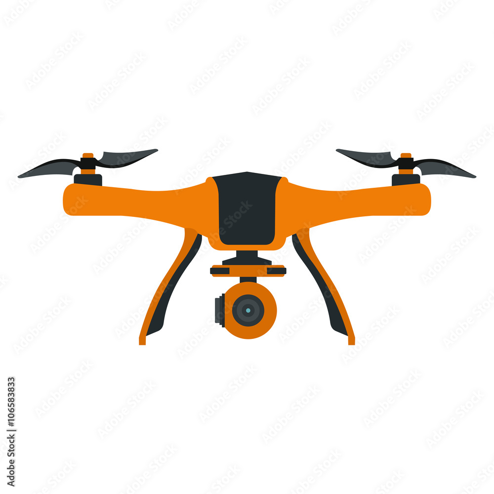 Drone vector icon in flat style Drone vector icon in flat style