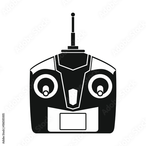 Drone vector icon in black style